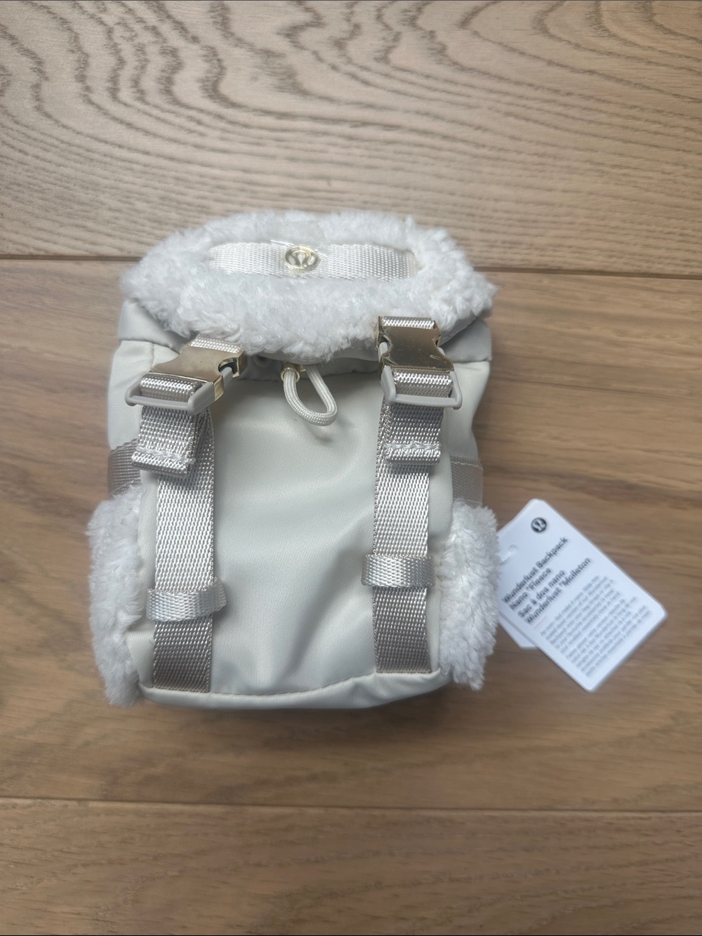 lululemon athletica Cream Plush Wanderlust Nano Fleece Backpack Tag Visible